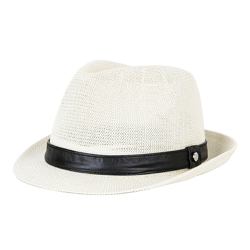 Hat Summer Small Fedora Style Straw Gauze Sun Neutral Unisex Jazz Hat