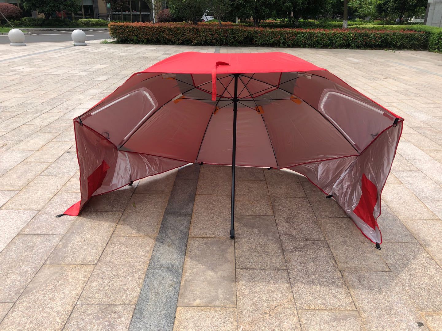 2.4m portable beach tent umbrella multifunctional canopy camping team canopy large fishing umbrella sunshade canopy