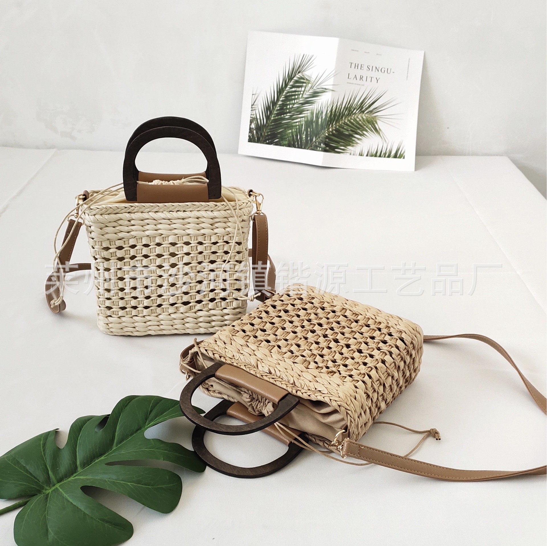 2026 bag women's shoulder bag crossbody bag handmade straw woven bag casual handbag small square bag street style