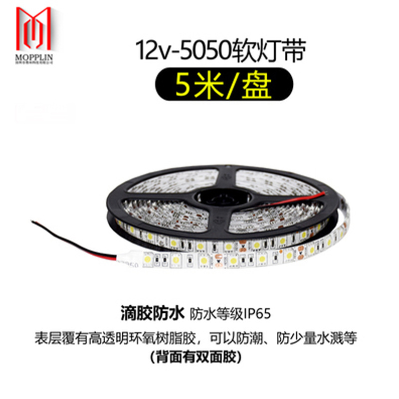 12V light strip 5050 SMD soft light strip single color RGB color changing breathing seven color KTV smart lighting light strip