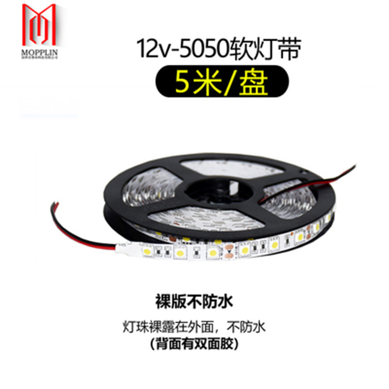 12V light strip 5050 SMD soft light strip single color RGB color changing breathing seven color KTV smart lighting light strip