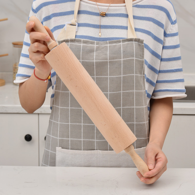 Wooden rolling pin, roller type, paint-free wax-free beech wood roller, dumpling wrapper roller, pastry tool
