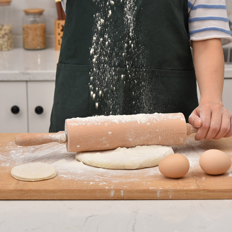 Wooden rolling pin, roller type, paint-free wax-free beech wood roller, dumpling wrapper roller, pastry tool