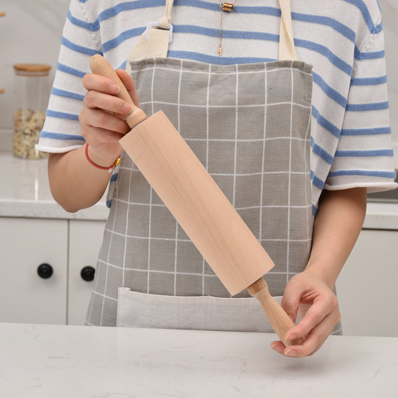 Wooden rolling pin, roller type, paint-free wax-free beech wood roller, dumpling wrapper roller, pastry tool