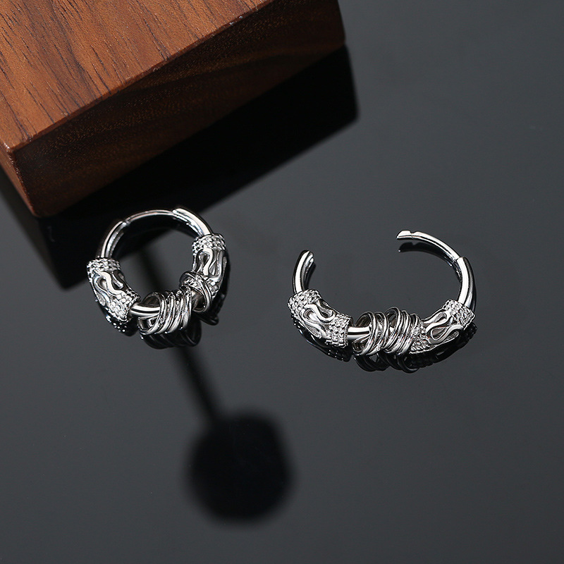 Earrings for men, men's earrings simple circle ear buckle season