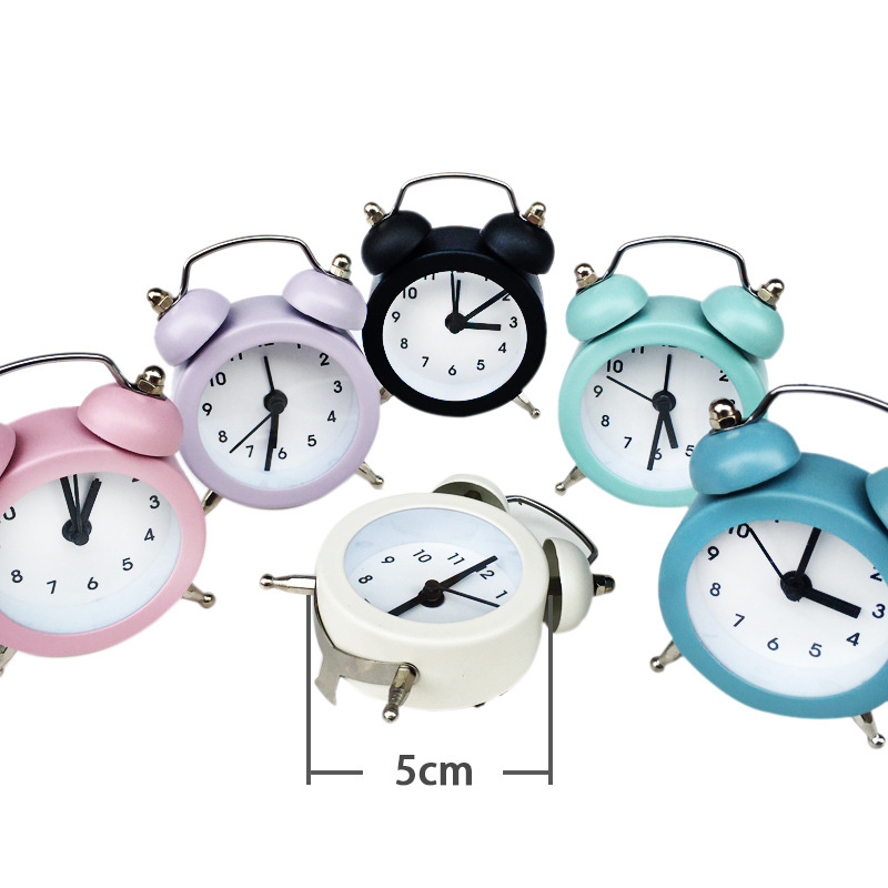 Mini Metal Alarm Clock Cute Novelty 5cm Handle Clock Can Add Logo Alarm Clock