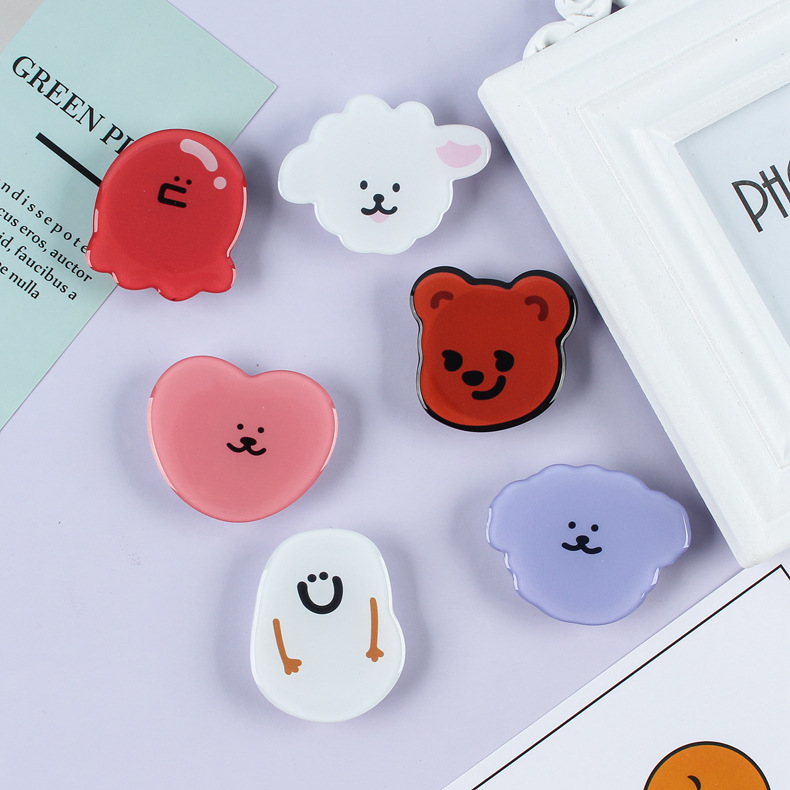 Cartoon drip glue lazy telescopic acrylic airbag phone stand can add logo digital cute