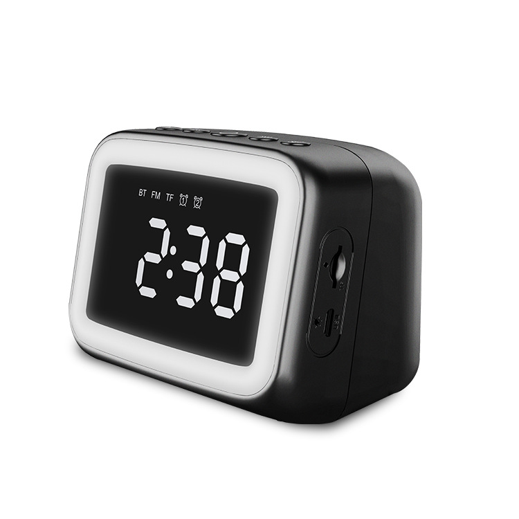 Bluetooth speaker mini mirror clock night light card playback FM gift speaker