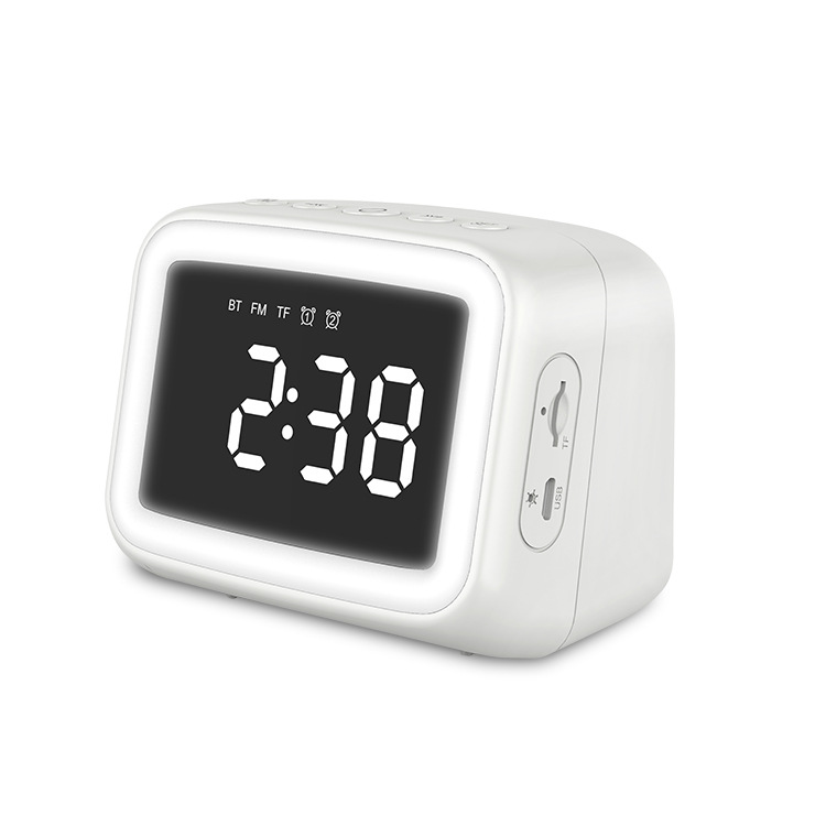 Bluetooth speaker mini mirror clock night light card playback FM gift speaker