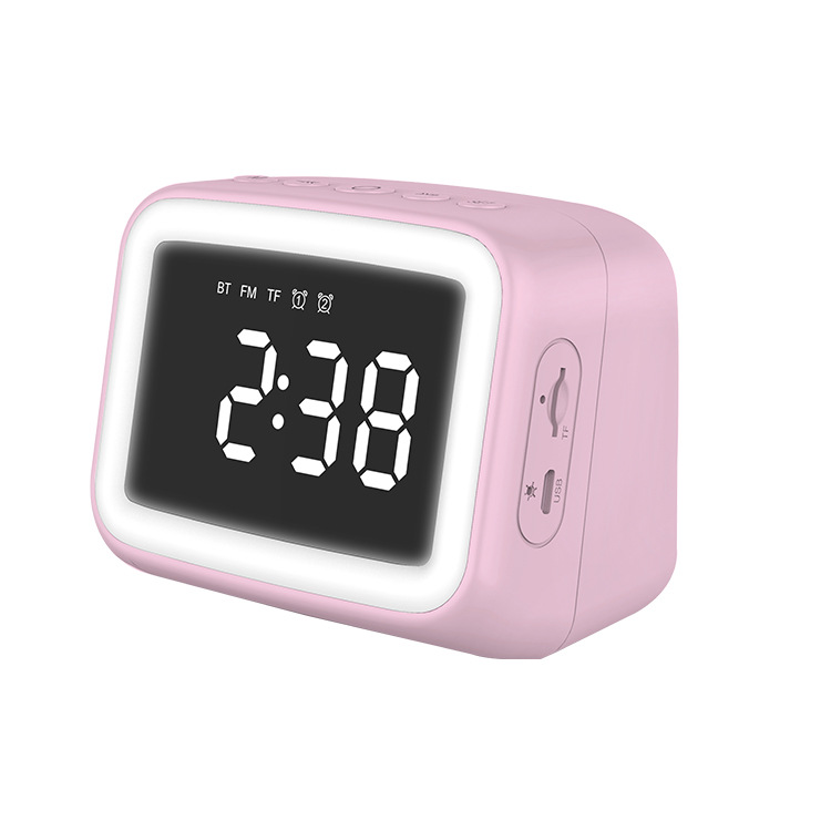 Bluetooth speaker mini mirror clock night light card playback FM gift speaker