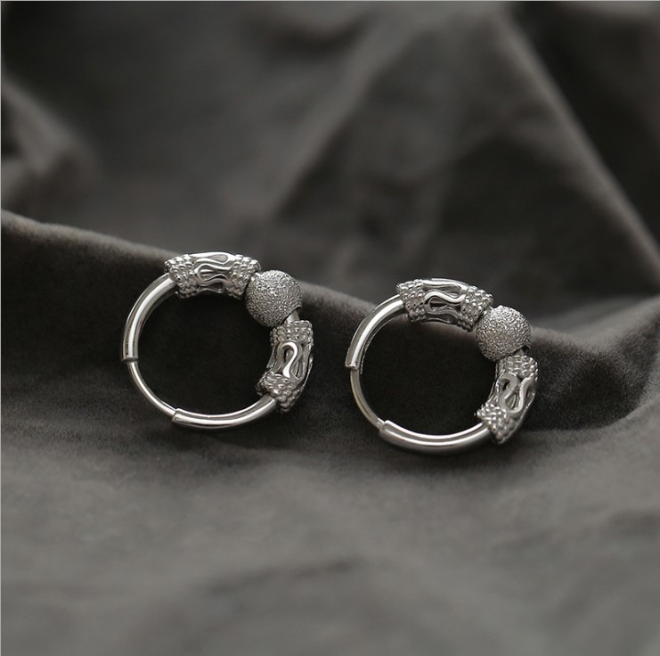 Earrings for men, men's earrings simple circle ear buckle season