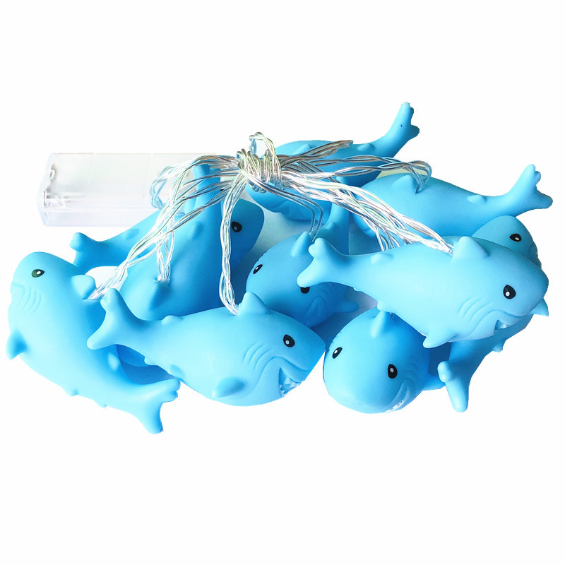 LED PVC Shark Light String Animal Shaped Lights Christmas Party Courtyard Decorative String Lights USB Light String
