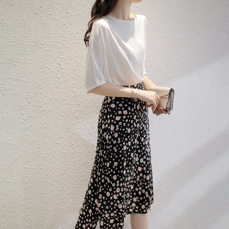 2026 Early Autumn S298 Small Lapel Blouse Women Summer Silk Top Half Sleeve Shirt