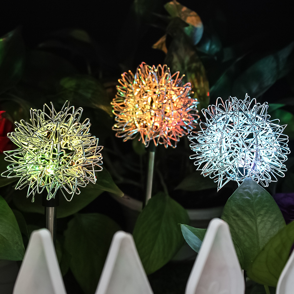 Special solar dandelion ground insert light LED wire ball garden lawn light outdoor courtyard reed light