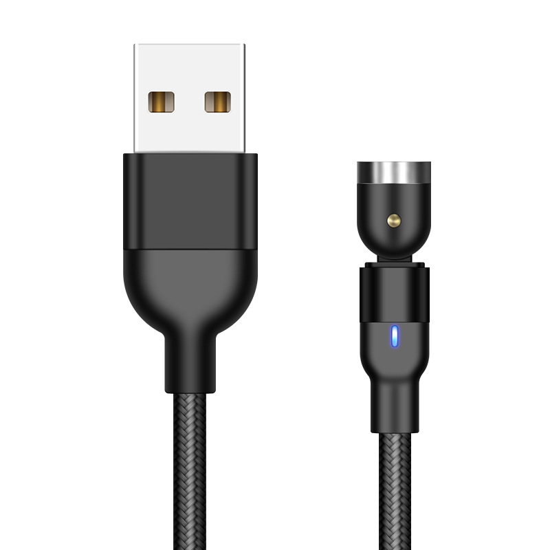 180-degree bent head magnetic gaming data cable strong magnetic charging cable for Apple Android Type-C