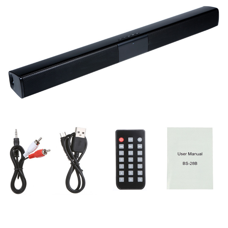 Exclusive BS-28B Soundbar Bluetooth Speaker Desktop Card Remote Home Theater Audio