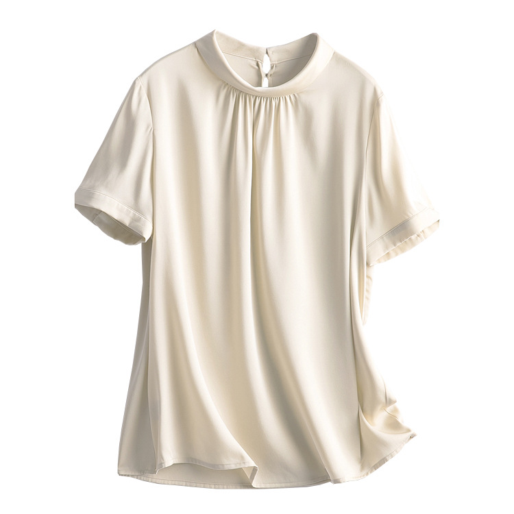 2026 Summer New S312 Silk Top Women 19 Momme Silk Stretch Satin Blouse Shirt