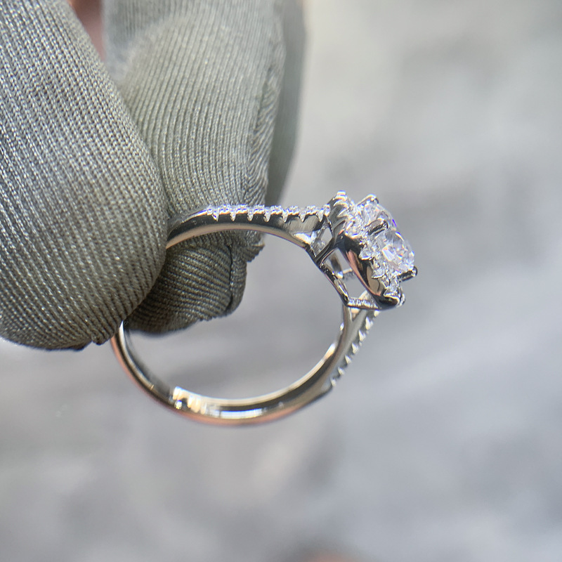 JZ461 Purple air coming east small square sugar open ring 1 carat 50 points starry sky simulated diamond ring square wrap women's moissanite
