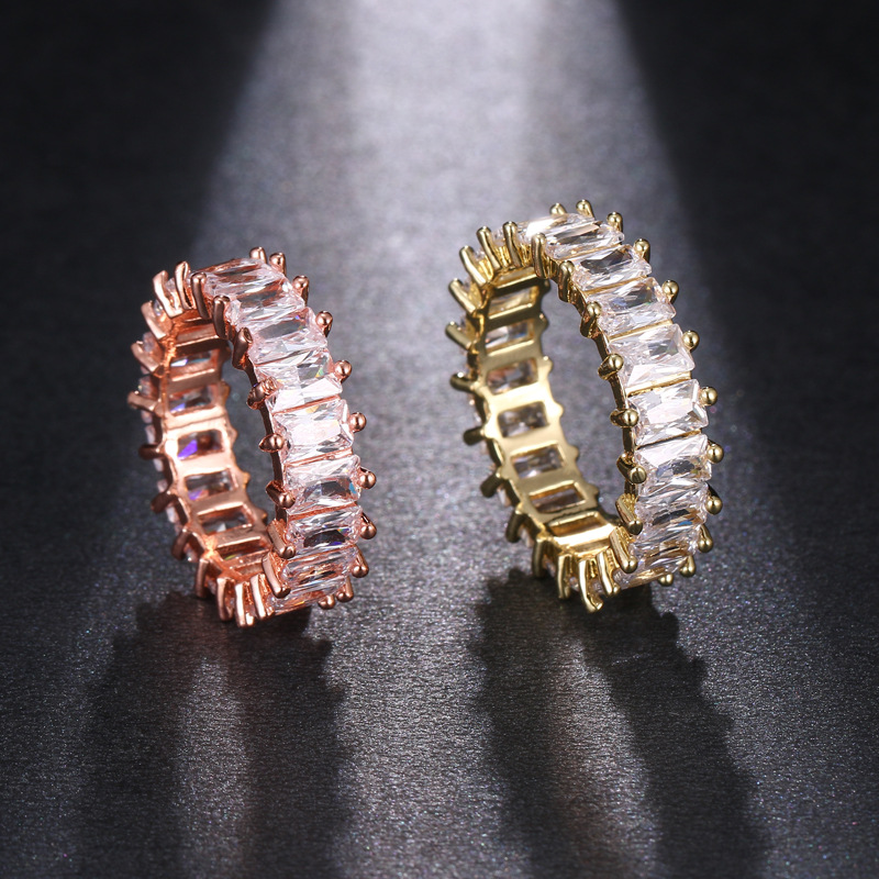 Square zirconia ring, single finger ring