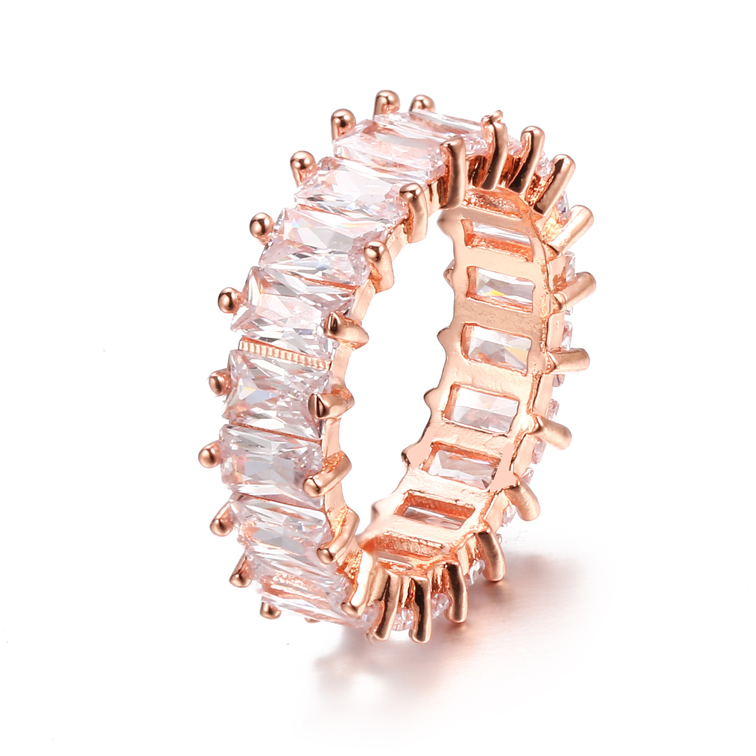 Square zirconia ring, single finger ring
