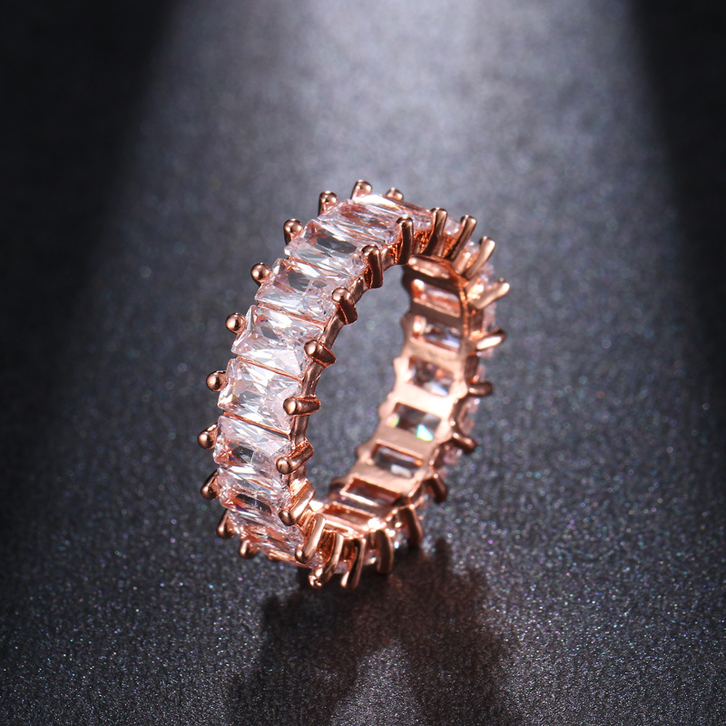 Square zirconia ring, single finger ring