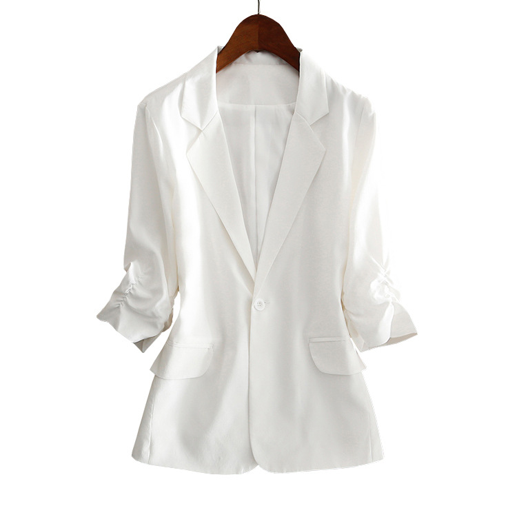 2026 Early Autumn New S352 Silk Small Blazer Women Thin Jacket One Button Mulberry Silk Slim Fit OL Commute