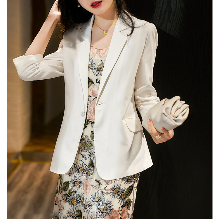 2026 Early Autumn New S352 Silk Small Blazer Women Thin Jacket One Button Mulberry Silk Slim Fit OL Commute