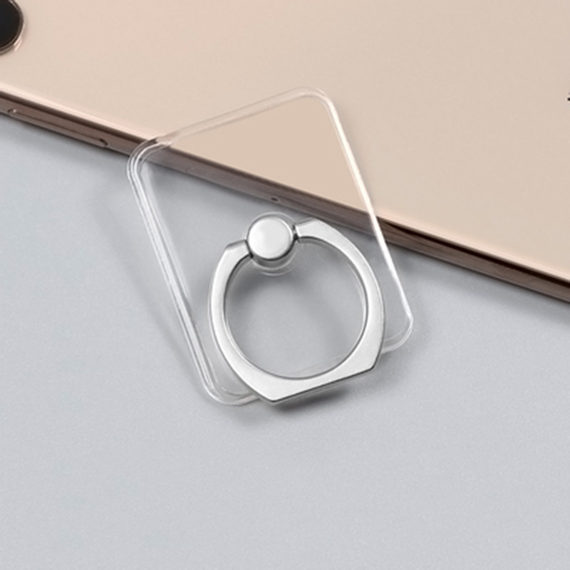 Transparent crystal ring bracket metal ring iRing lazy bracket acrylic PC transparent phone ring buckle