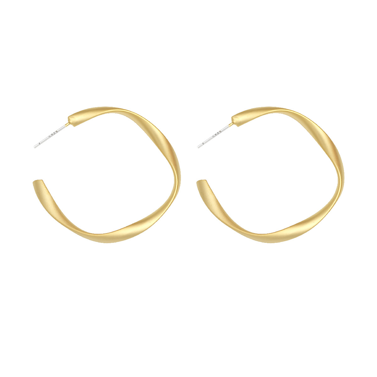 C-shaped circle round face earrings new earring pendant jewelry earring hoop silver needle ear stud