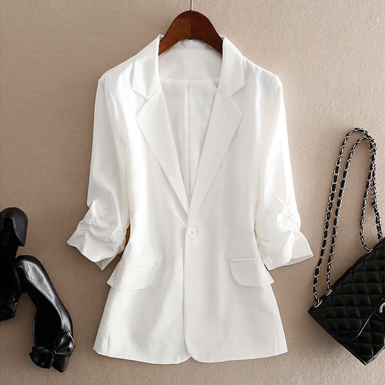 2026 Early Autumn New S352 Silk Small Blazer Women Thin Jacket One Button Mulberry Silk Slim Fit OL Commute