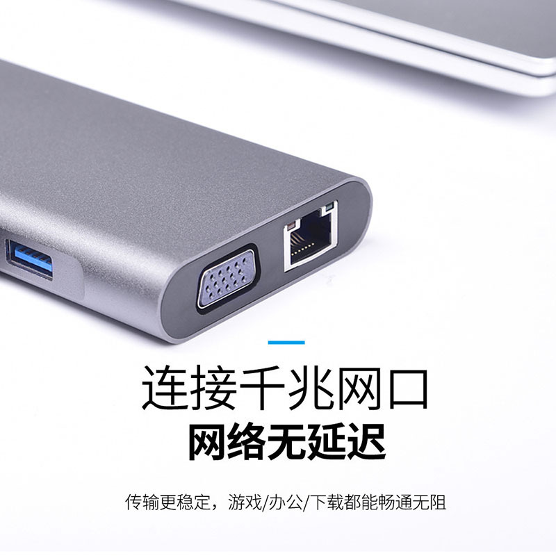 Type-C 10-in-1 Docking Station HDTV+VGA Laptop Notebook Expansion Dock Gigabit Network Card Charging Converter