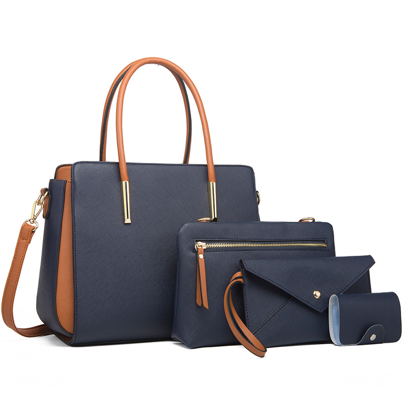 Bag women 2026 new women's bag color-block four-piece set mother-child bag fresh crossbody shoulder bag handbag