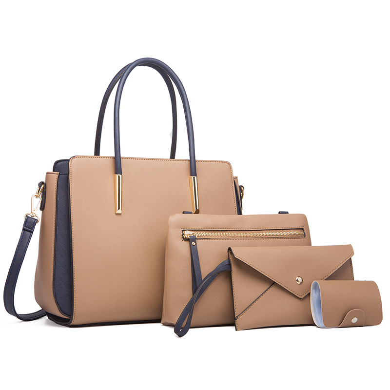 Bag women 2026 new women's bag color-block four-piece set mother-child bag fresh crossbody shoulder bag handbag