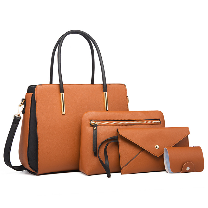Bag women 2026 new women's bag color-block four-piece set mother-child bag fresh crossbody shoulder bag handbag
