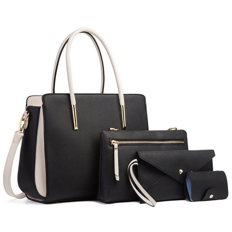 Bag women 2026 new women's bag color-block four-piece set mother-child bag fresh crossbody shoulder bag handbag