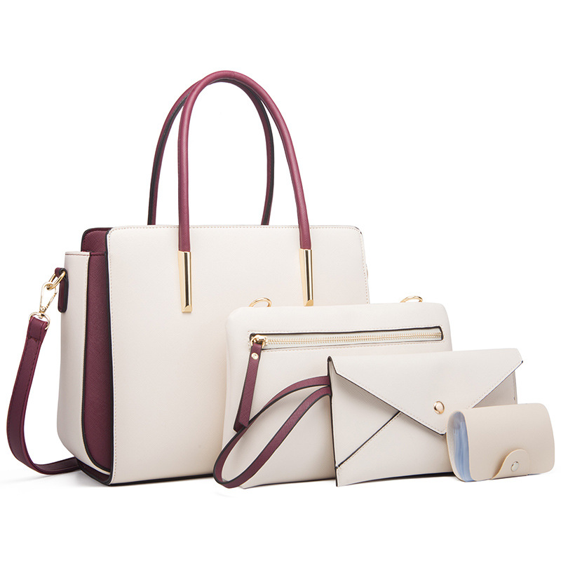 Bag women 2026 new women's bag color-block four-piece set mother-child bag fresh crossbody shoulder bag handbag
