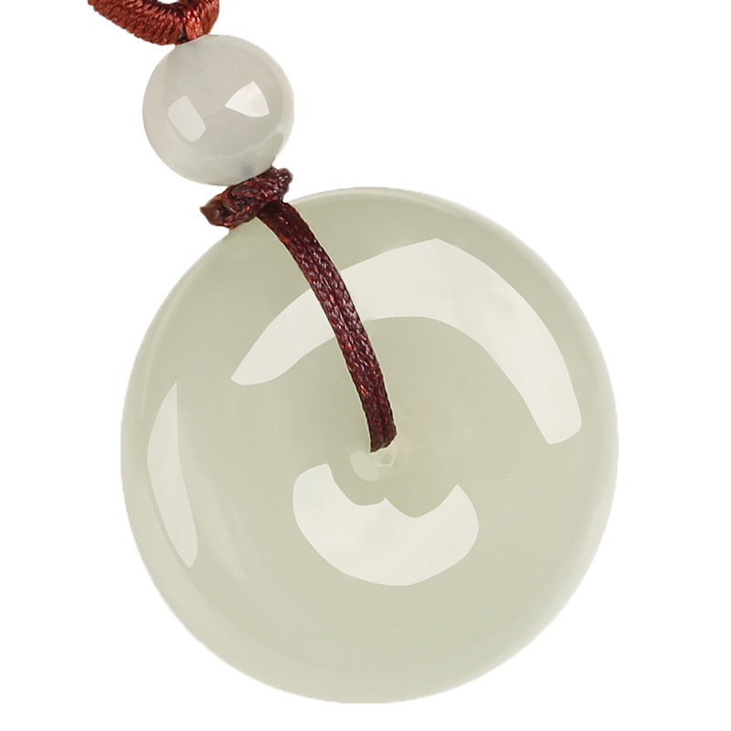 Xinjiang Tianyu Pendant Peace Button Mutton Fat Green White Jade Men Women Jade Jade Pendant Live Broadcast