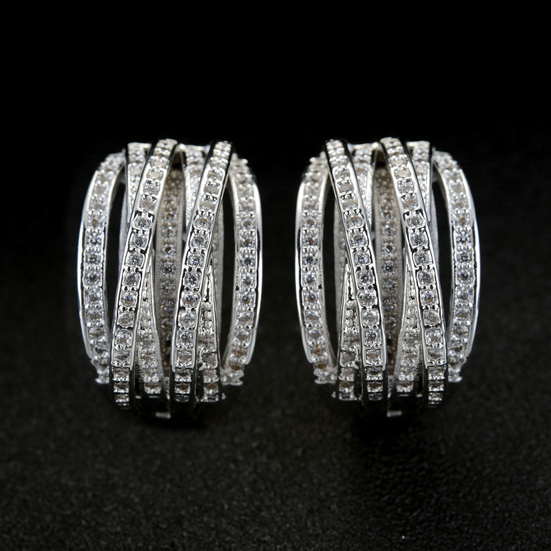 New Multi-Layer Earrings Set Zircon Earrings Accessories 20827902