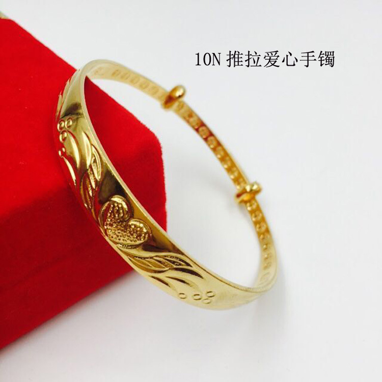 Vietnamese sand gold starry sky bracelet, push-pull brass gold-plated bracelet, rose gold layered wear, fresh and sweet