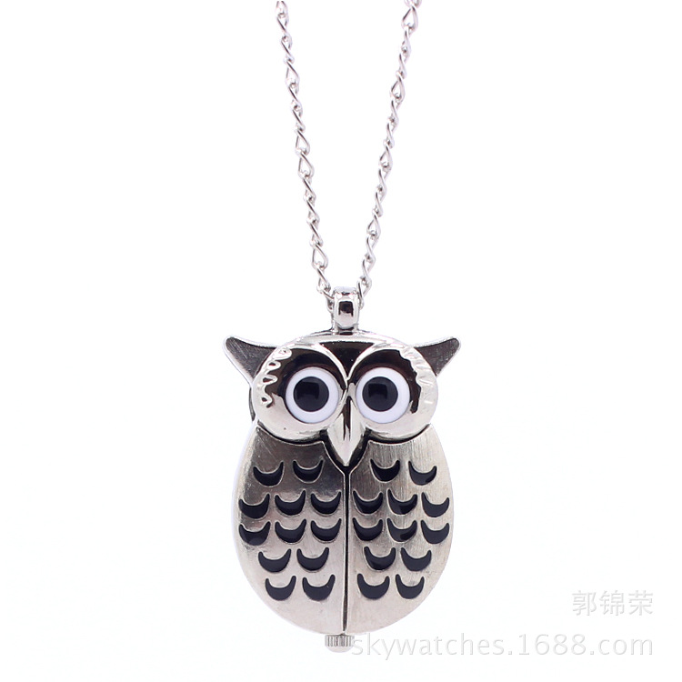 Cartoon Owl Pocket Watch Quartz Long Chain Pocket Watch