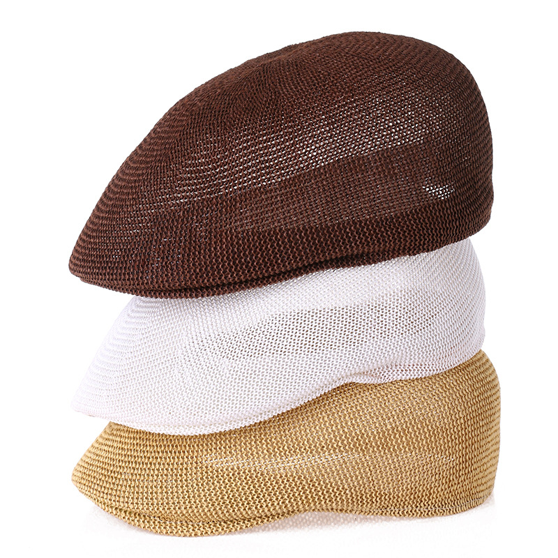 Hat Summer 2020 New Middle-aged and Elderly Breathable Straw Gauze Sun Protection Mesh Visor Hat Forward Cap