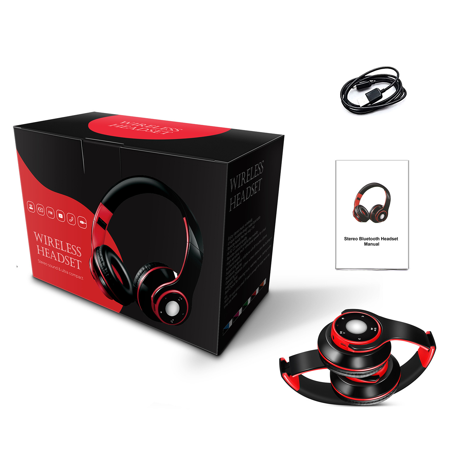 New over-ear wireless Bluetooth headset smartphone call stereo music Bluetooth headphones
