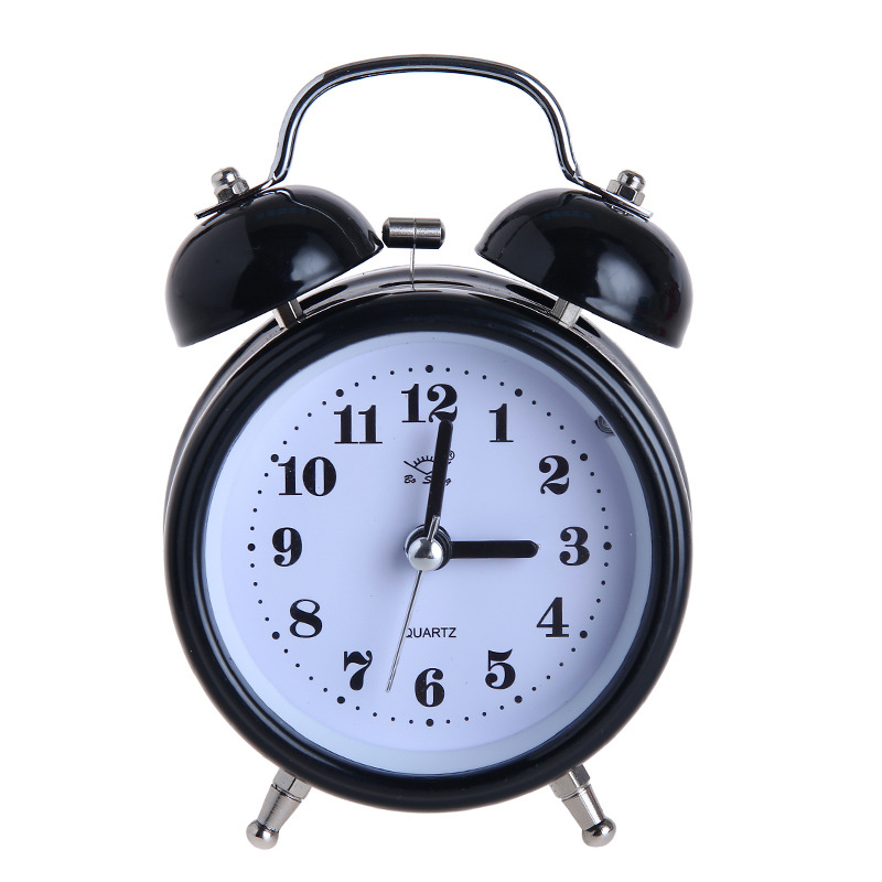 Heart-Shaped Bell Alarm Clock Silent with Night Light Gift Promotional Alarm Clock