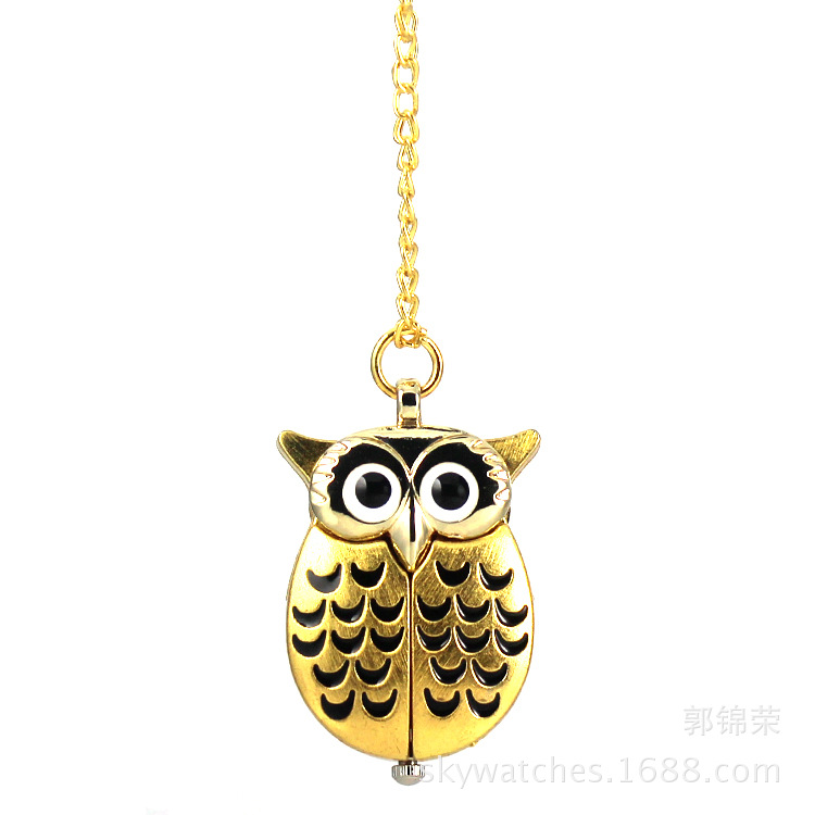 Cartoon Owl Pocket Watch Quartz Long Chain Pocket Watch