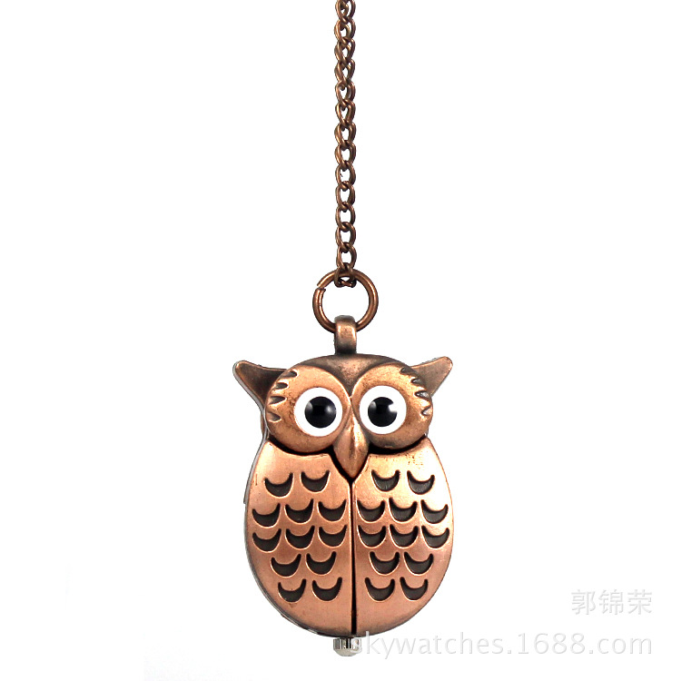 Cartoon Owl Pocket Watch Quartz Long Chain Pocket Watch