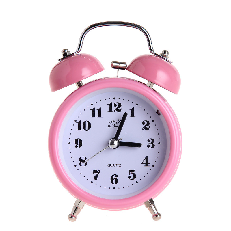 Heart-Shaped Bell Alarm Clock Silent with Night Light Gift Promotional Alarm Clock