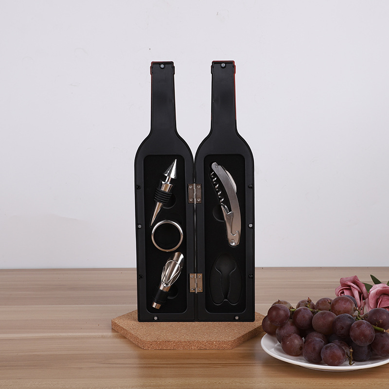 Wine Bottle Shape Wine Bottle Tool Box Red Wine Opener Set Promotional Gift Wine Bottle 5-Piece Set