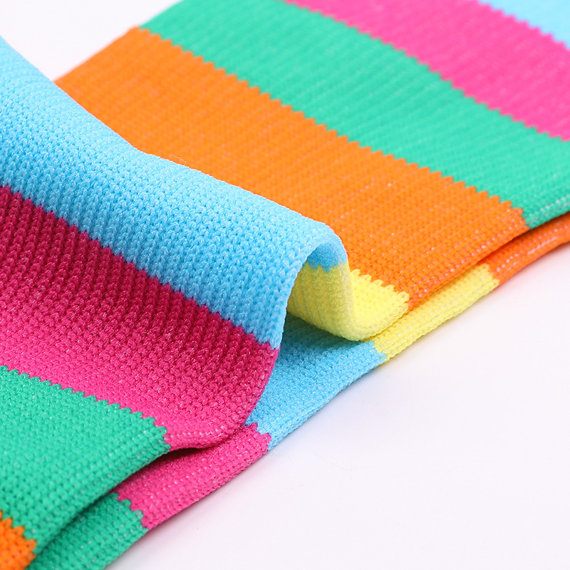 Socks, men's casual sports mid-calf socks, breathable and sweat-absorbing women's striped long socks imitation nylon socks