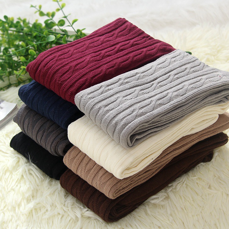 Socks, women's spring and autumn knee-high socks, ladies' twisted long socks, cotton socks, college style slouch socks