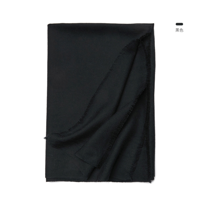 Inner Mongolia 80s plain color women's wool scarf autumn and winter warm solid color shawl neck warmer two-in-one